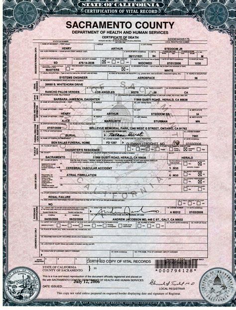 birth certificate sacramento